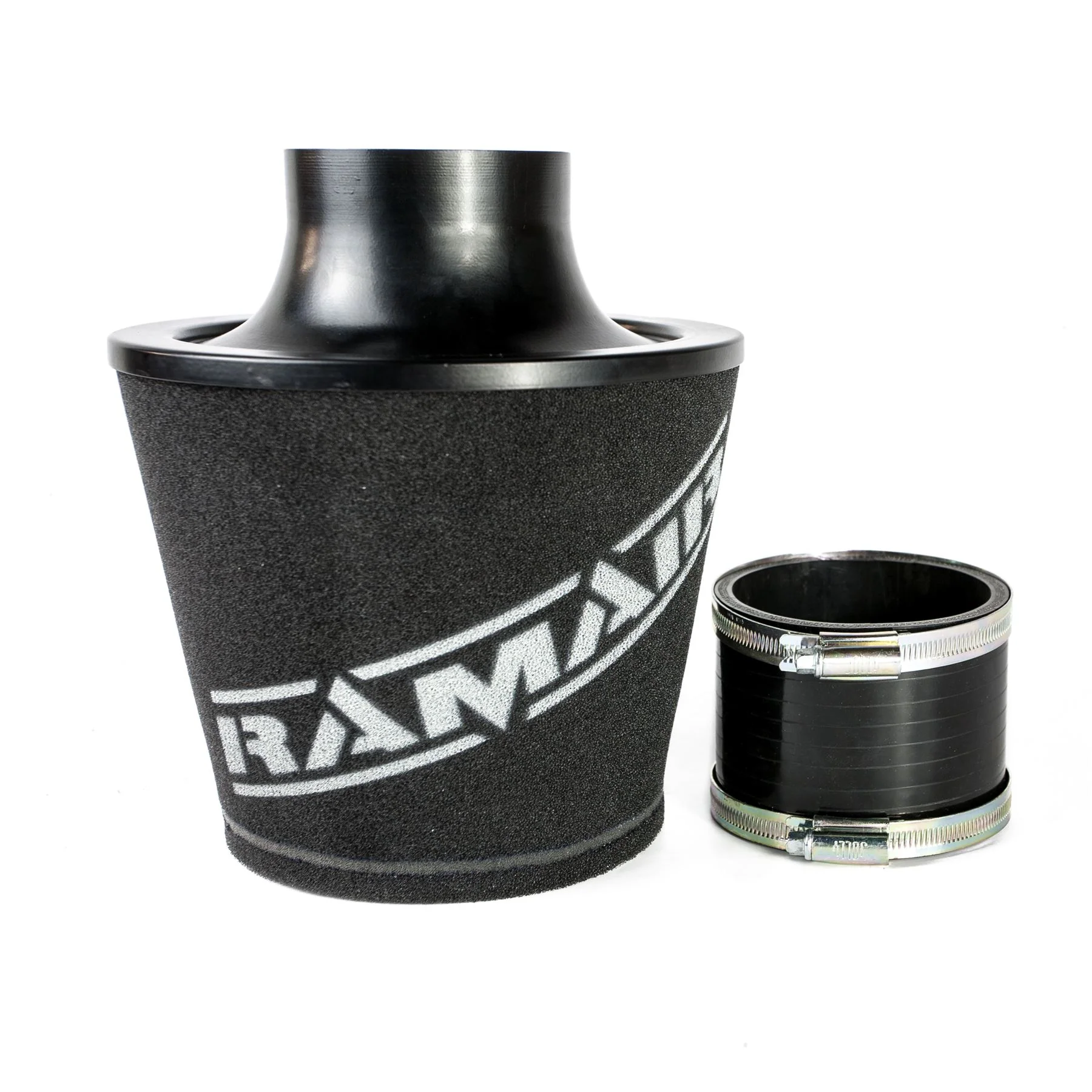 Ramair Ramair Large Foam Filter Aluminium Base 90mm (3.5inch) OD Black with Silicone Coupler