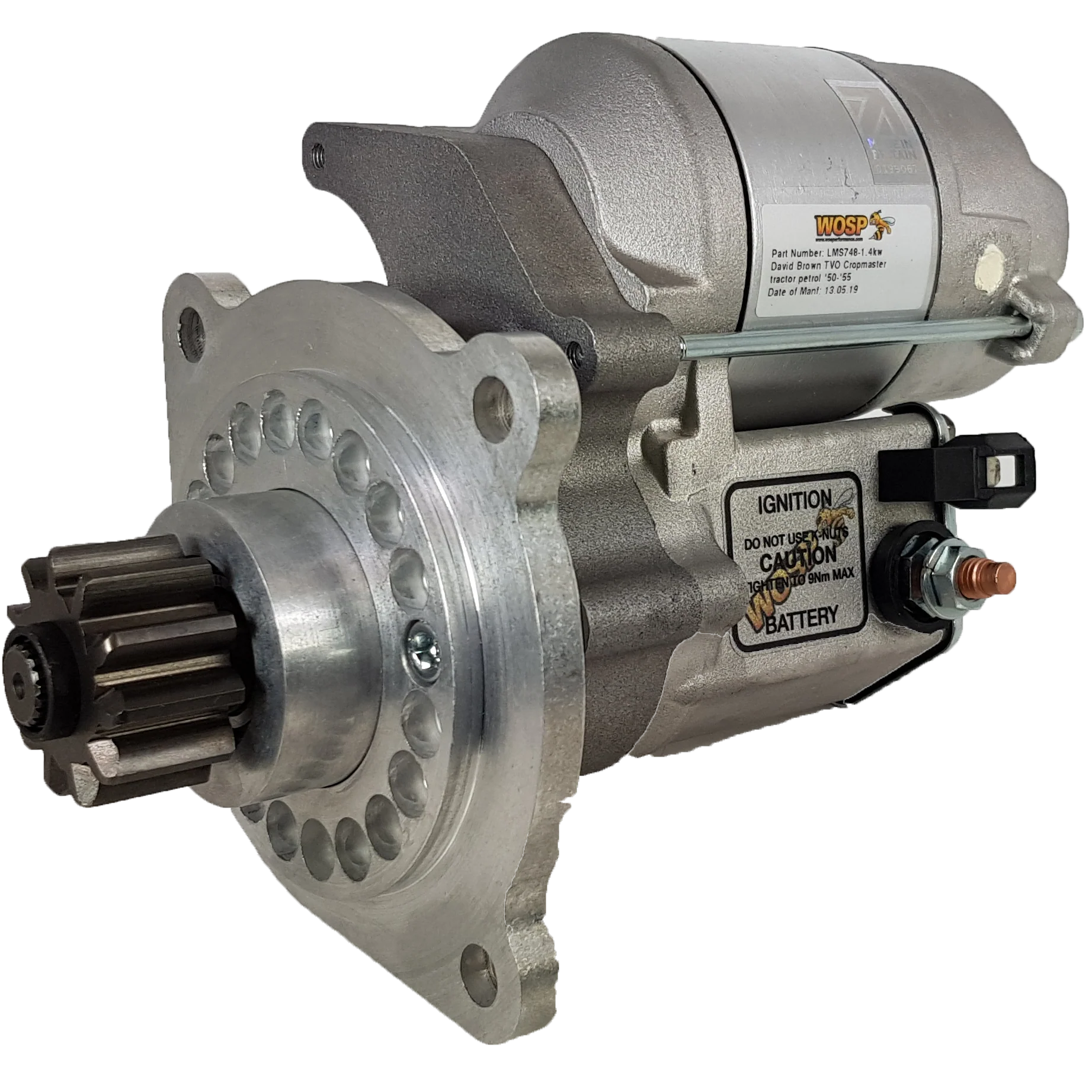 Wosp David Brown Cropmaster tractor (petrol) high torque starter motor (LMS748)
