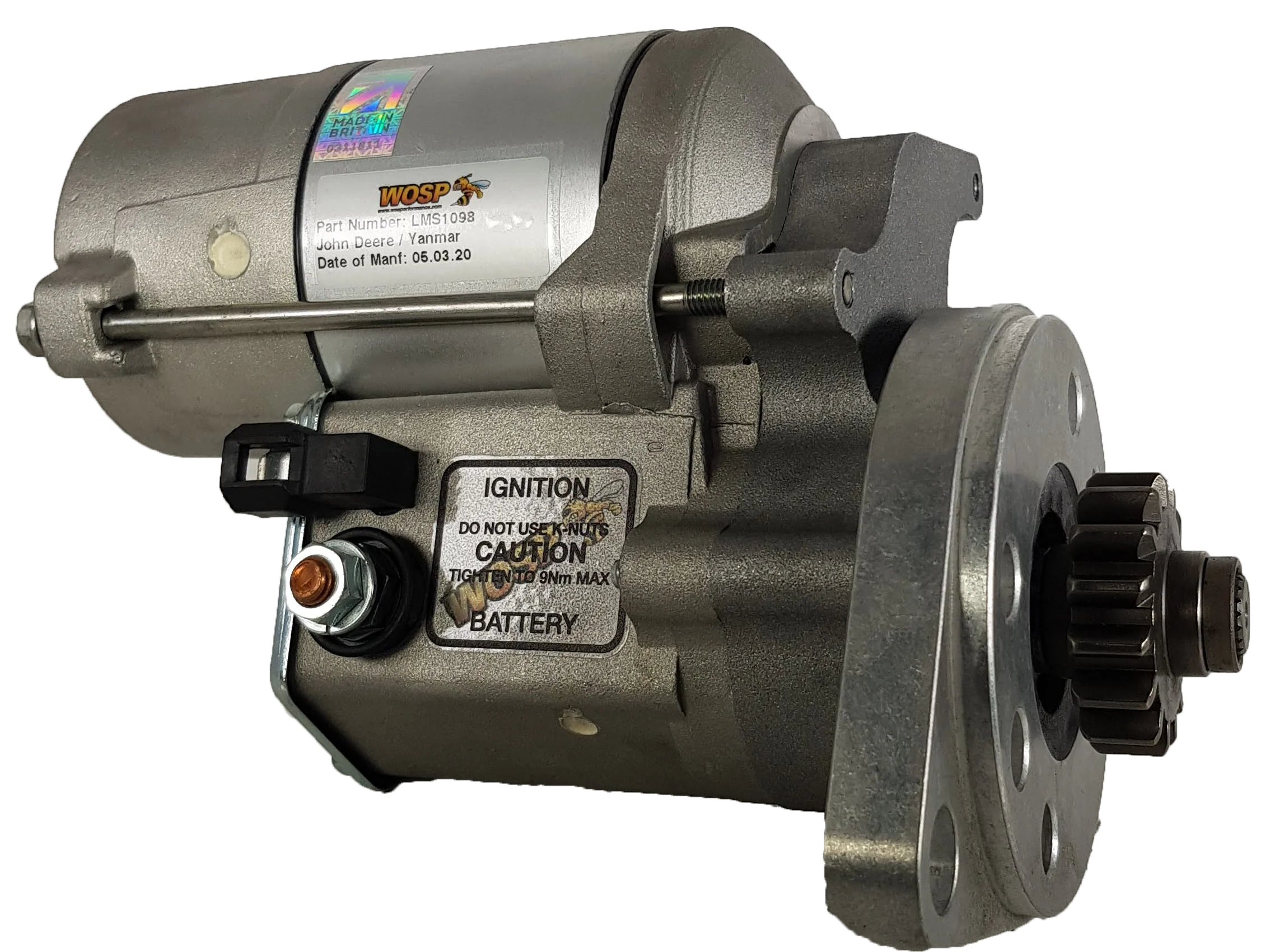 Wosp John Deere / Yanmar / Thermo King various super-duty starter motor (rotatable mount) (LMS1098)